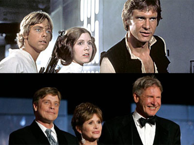 Luke, Leia, Han - then and now